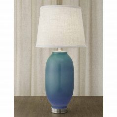 Lozenge Vase Lamp Verdigris & Blue 32"