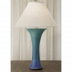 Calla Lily Vase Lamp Verdigris & Blue 35"