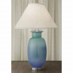Sung Vase Lamp Verdigris & Blue 35"