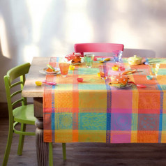 Mille Wax Creole Coated Stain-Resistant Cotton Damask Table Linens