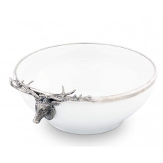 Lodge Style Elk Head Stoneware Bowl Larger
