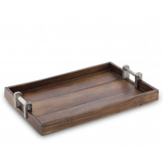 Majestic Forest Wood Tray With Faux Bois Handles