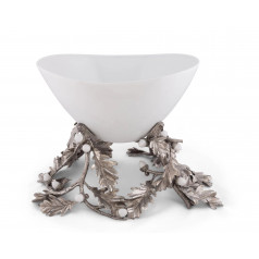 Majestic Forest Oak Leaf Acorn Centerpiece Porcelain Bowl