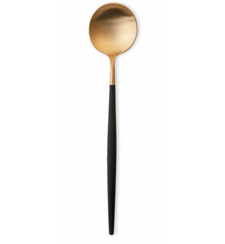 Cutipol Goa Gold Matte/Black Handle Serving Spoon