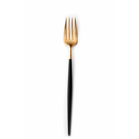 Cutipol Goa Gold Matte/Black Handle Serving Fork