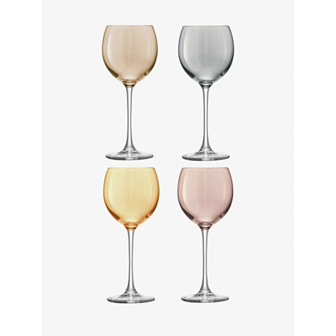 LSA Polka Metallics Wine Glass 400ml Set Of Four 