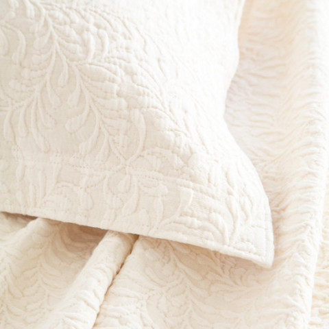 Pine Cone Hill Scramble Ivory Matelasse Cotton Coverlet Gracious