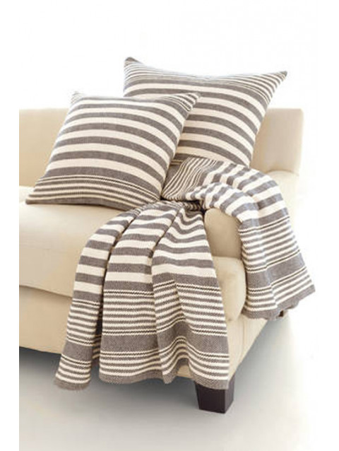 Rugby Stripe Charcoal Throw 60