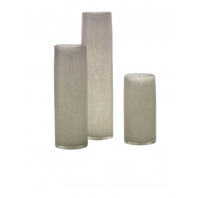 Gwendolyn Hand Blown Vases (Set of 3) Warm Grey Glass